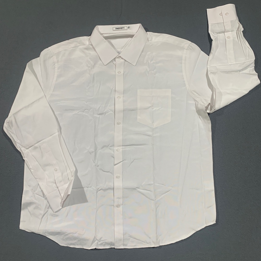 INCfOTT Mens White Classic Collection Button Down Dress Shirt Size 2XL